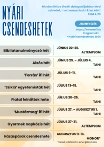 Nyári csendeshetek 2026